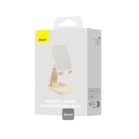 Suport pentru Telefon cu Oglinda, Ajustabil si Pliabil- Baseus Seashell Series (B10551501411-00) - Beige