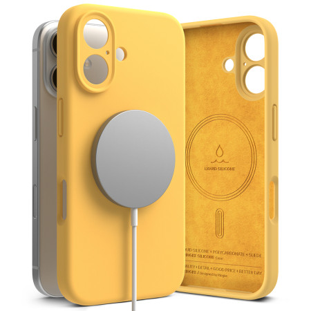 Husa pentru iPhone 16 Plus - Ringke Silicone Magnetic MagSafe - Yellow