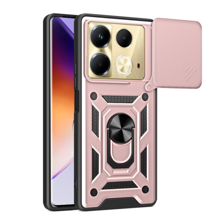 Husa pentru Infinix Note 40, Slide si Snap, CamShield, Rose Gold