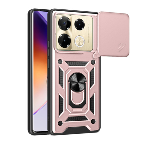 Husa pentru Infinix Note 40 Pro 4G, Slide si Snap, CamShield, Rose Gold