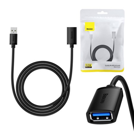 Cablu Extensie USB la USB, 1m - Baseus (B00631103111-02) - Black