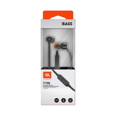 Casti JBL cu Fir Mufa Jack, T110 JBLT110BLK, Black