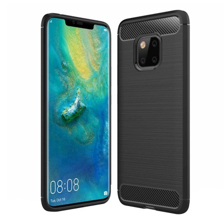 Husa Carbon pentru Huawei Mate 20 Pro, Tech Protects, Black