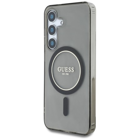 Husa pentru Samsung Galaxy S25 - Guess IML Glitter Circle MagSafe - Black