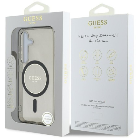 Husa pentru Samsung Galaxy S25 - Guess IML Glitter Circle MagSafe - Black