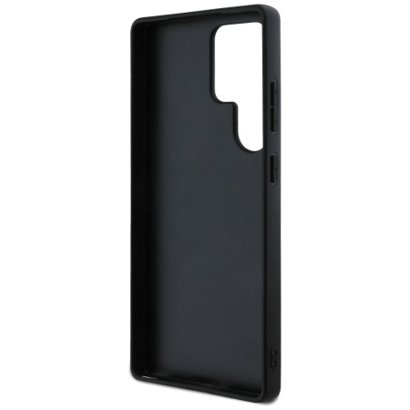 Husa pentru Samsung Galaxy S25 Ultra - Guess Leather Grained Hot Stamp 4G Triangle Metal - Black