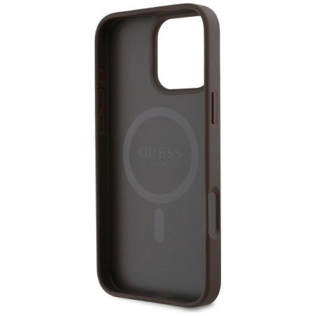 Husa pentru iPhone 16 Pro - Guess 4G Small and Classic Logo MagSafe - Brown