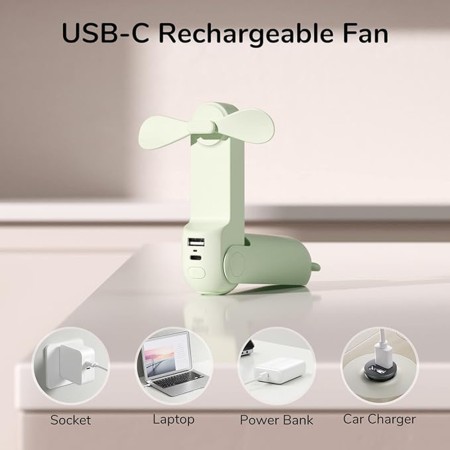 Ventilator Portabil 2000mAH, USB - JisuLife (F8) - Green