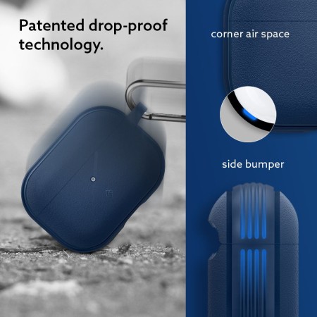 Husa cu Holder Metalic pentru Apple AirPods Pro 1 / 2 Spigen Caseology Vault - Navy Blue