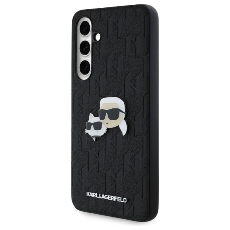 Husa Samsung Galaxy S24 FE - Karl Lagerfeld Hardcase Leather - Monogram KarlandChaoupette Head Pin