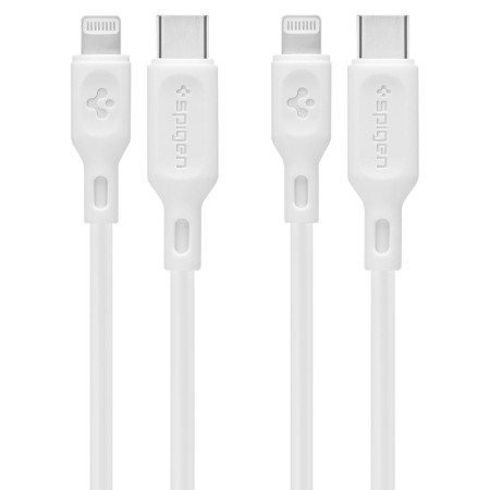 Cablu de Incarcare Type-C la Lightning 1m - Spigen Durasync (set 2) - White