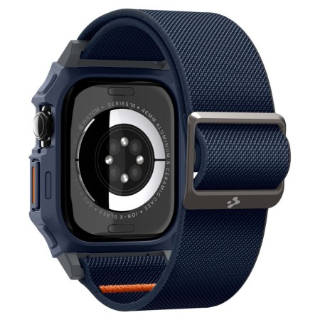 Husa pentru Apple Watch 10 46mm + Curea - Spigen Lite Fit "Pro" - Navy Blue