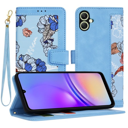 Husa pentru Samsung Galaxy A05 - FlipCraft - Design Floral - Vibrant Blue