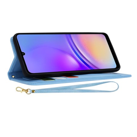 Husa pentru Samsung Galaxy A05 - FlipCraft - Design Floral - Vibrant Blue