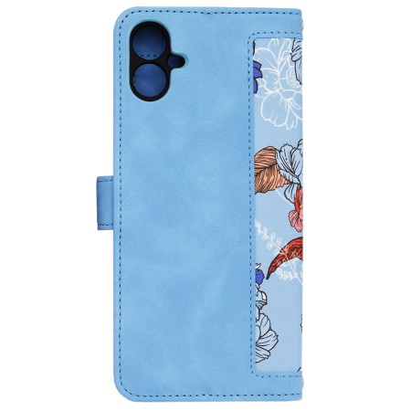 Husa pentru Samsung Galaxy A05 - FlipCraft - Design Floral - Vibrant Blue