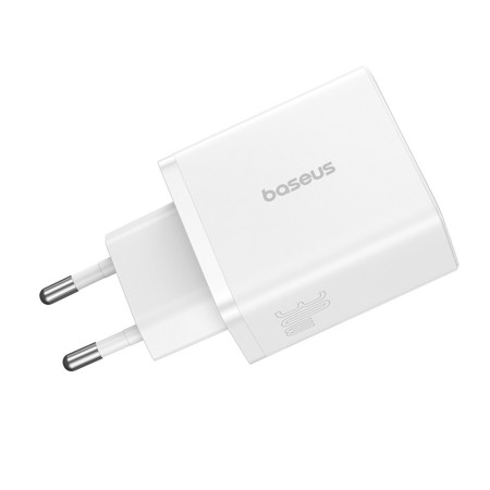 Incarcator GaN, 2x USB, Type-C, Fast Charging, 30W - Baseus (P10111402213-00) - White