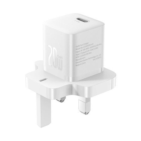 Incarcator Type-C cu Plug UK, Quick Charge 20W - Baseus (P10110907213-00) - White