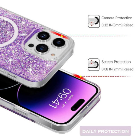 Husa pentru iPhone 16 Plus, Glitter MagSafe, Atasare Magnetica, Purple