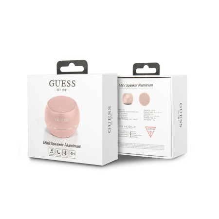 Boxa Portabila Bluetooth 5.0, 3W, 300mAh, 4H - Guess (GUWSALGEP) - Pink