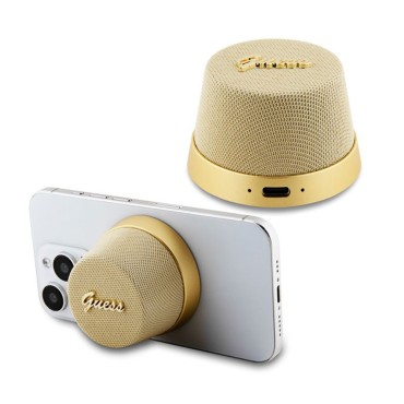 Boxa Portabila TWS, Bluetooth V5.3, 700mAh, 3W - Guess Magnetic Script Metal (GUWSC3ALSMD) - Gold