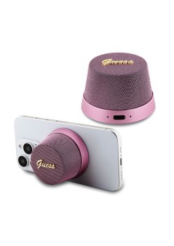 Boxa Portabila TWS, Bluetooth V5.3, 700mAh, 3W - Guess Magnetic Script Metal (GUWSC3ALSMP) - Pink