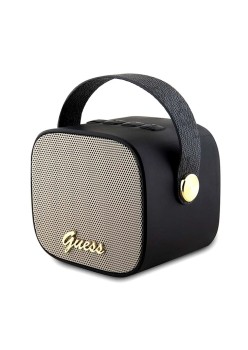 Boxa Portabila Bluetooth 5.3, TWS, 5W, AUX, TF Card - Guess Wireless Speaker PU Leather 4G Script Logo (GUWSB2P4SMK) - Black