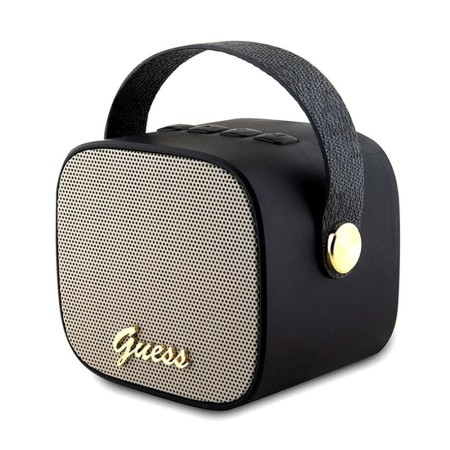 Boxa Portabila Bluetooth 5.3, TWS, 5W, AUX, TF Card - Guess Wireless Speaker PU Leather 4G Script Logo (GUWSB2P4SMK) - Black