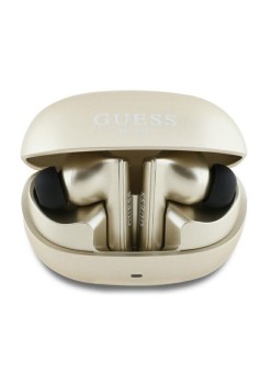 Casti True Wireless Stereo, Bluetooth - Guess Capsule Printed Logo (GUTWST88MCTGD) - Gold