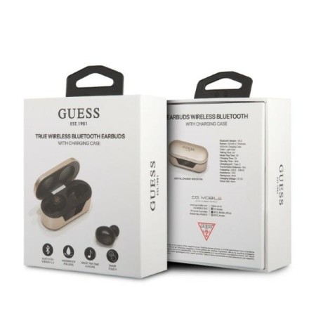 Casti In-ear, Bluetooth 5.0, TWS, IPX4 - Guess (GUTWST31ED) - Gold