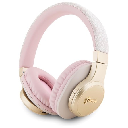 Casti Over-ear, Micro USB, Bluetooth 5.3, 300mAh, IPX4, 40mm - Guess 4G Script (GUBH604GEMP) - Pink