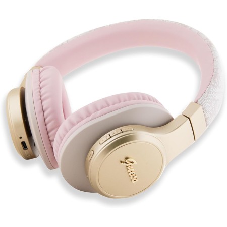 Casti Over-ear, Micro USB, Bluetooth 5.3, 300mAh, IPX4, 40mm - Guess 4G Script (GUBH604GEMP) - Pink