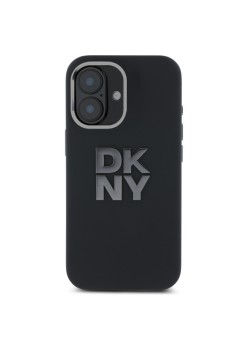 Husa pentru iPhone 16 - DKNY Hardcase Liquid Silicone Metal Logo (DKHCP16SSMCBSK) - Black