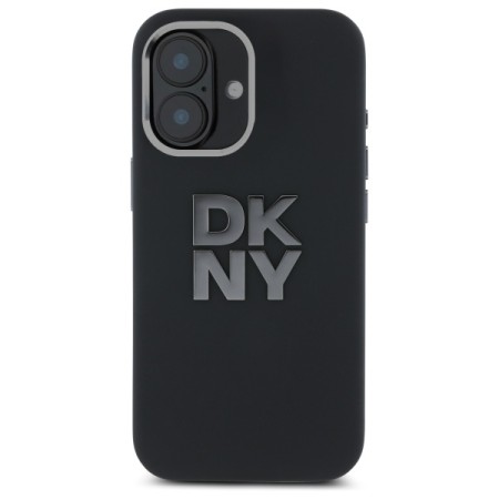 Husa pentru iPhone 16 - DKNY Hardcase Liquid Silicone Metal Logo (DKHCP16SSMCBSK) - Black