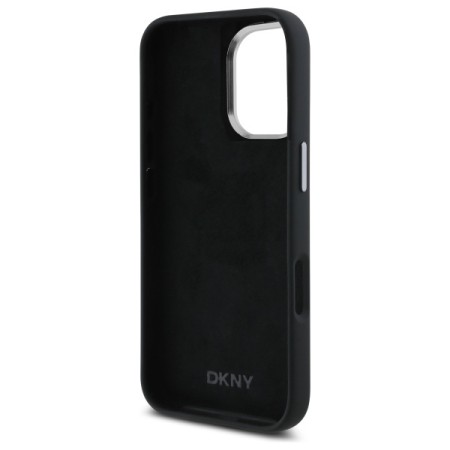 Husa pentru iPhone 16 - DKNY Hardcase Liquid Silicone Metal Logo (DKHCP16SSMCBSK) - Black