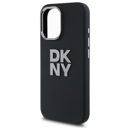 Husa pentru iPhone 16 - DKNY Hardcase Liquid Silicone Metal Logo (DKHCP16SSMCBSK) - Black