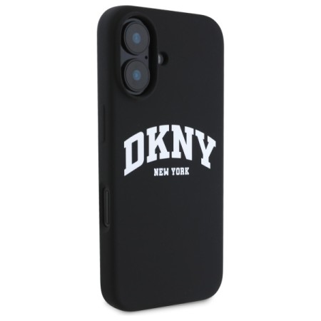 Husa pentru iPhone 16 - DKNY Hardcase Liquid Silicone White Printed Logo MagSafe (DKHMP16SSNYACH) - Black