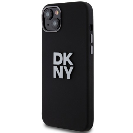 Husa pentru iPhone 15 Plus - DKNY Hardcase Liquid Silicone Metal Logo (DKHCP15MSMCBSK) - Black