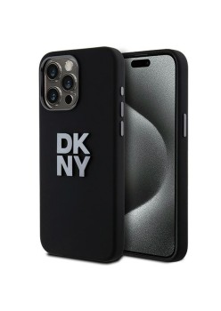 Husa pentru iPhone 15 Pro Max - DKNY Hardcase Liquid Silicone Metal Logo (DKHCP15XSMCBSK) - Black