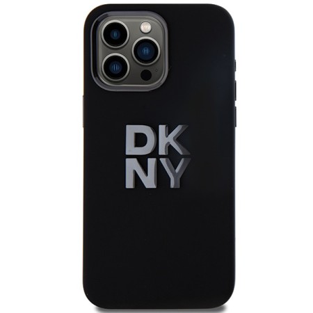 Husa pentru iPhone 15 Pro Max - DKNY Hardcase Liquid Silicone Metal Logo (DKHCP15XSMCBSK) - Black