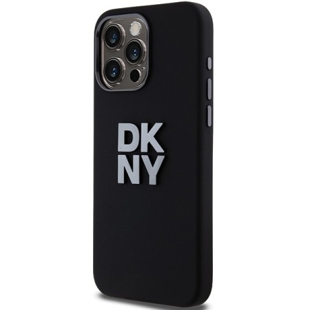 Husa pentru iPhone 15 Pro Max - DKNY Hardcase Liquid Silicone Metal Logo (DKHCP15XSMCBSK) - Black