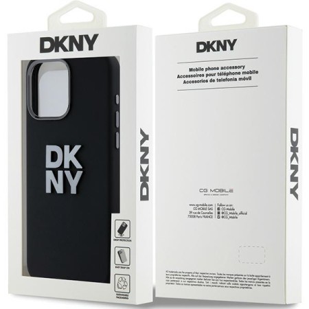 Husa pentru iPhone 15 Pro Max - DKNY Hardcase Liquid Silicone Metal Logo (DKHCP15XSMCBSK) - Black