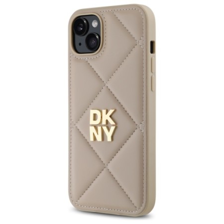 Husa iPhone 15 Plus - DKNY Leather Quilted Stack Logo (DKHCP15MPQDSLE) - Black