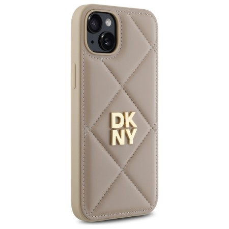 Husa iPhone 15 Plus - DKNY Leather Quilted Stack Logo (DKHCP15MPQDSLE) - Black