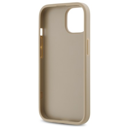 Husa iPhone 15 - DKNY Leather Quilted Stack Logo (DKHCP15SPQDSLE) - Beige