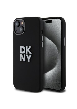 Husa pentru iPhone 15 - DKNY Hardcase Liquid Silicone Metal Logo (DKHCP15SSMCBSK) - Black