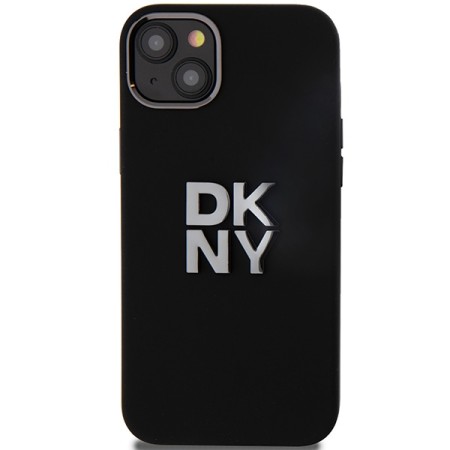 Husa pentru iPhone 15 - DKNY Hardcase Liquid Silicone Metal Logo (DKHCP15SSMCBSK) - Black