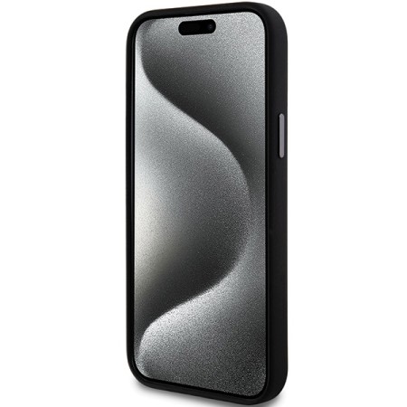 Husa pentru iPhone 15 - DKNY Hardcase Liquid Silicone Metal Logo (DKHCP15SSMCBSK) - Black