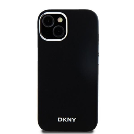 Husa pentru iPhone 15 Plus - DKNY Hardcase Liquid Silicone Small Metal Logo MagSafe (DKHMP15MSMCHLK) - Black