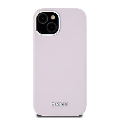 Husa pentru iPhone 15 Plus - DKNY Hardcase Liquid Silicone Small Metal Logo MagSafe (DKHMP15MSMCHLP) - Pink