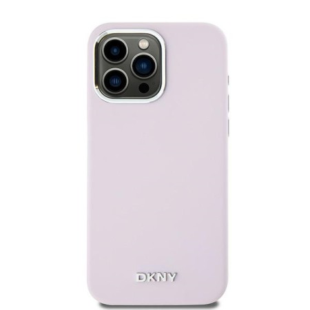 Husa pentru iPhone 15 Pro Max - DKNY Hardcase Liquid Silicone Small Metal Logo MagSafe (DKHMP15XSMCHLP) - Pink